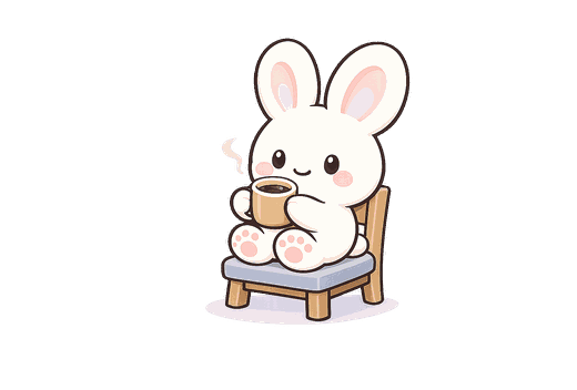 椅子に座ってひと休みする micopi のキャラクター