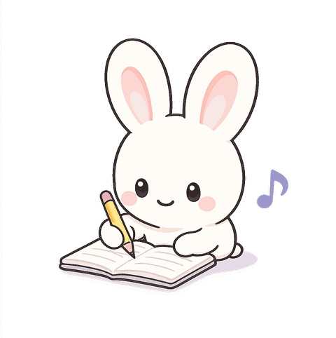 ノートに書き取る micopi のキャラクター